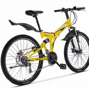 Xspec 26-inch 21 Speed Trail Commuter Yellow Folding Mountain Bike Review